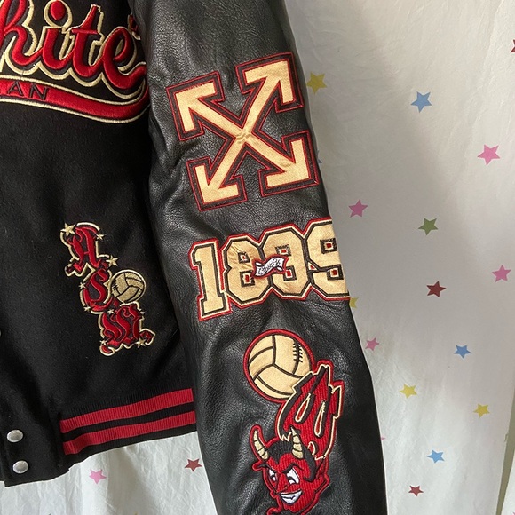 Off-White x AC Milan Football Club Anniversary Baseball Jacket - Picture 3 of 11